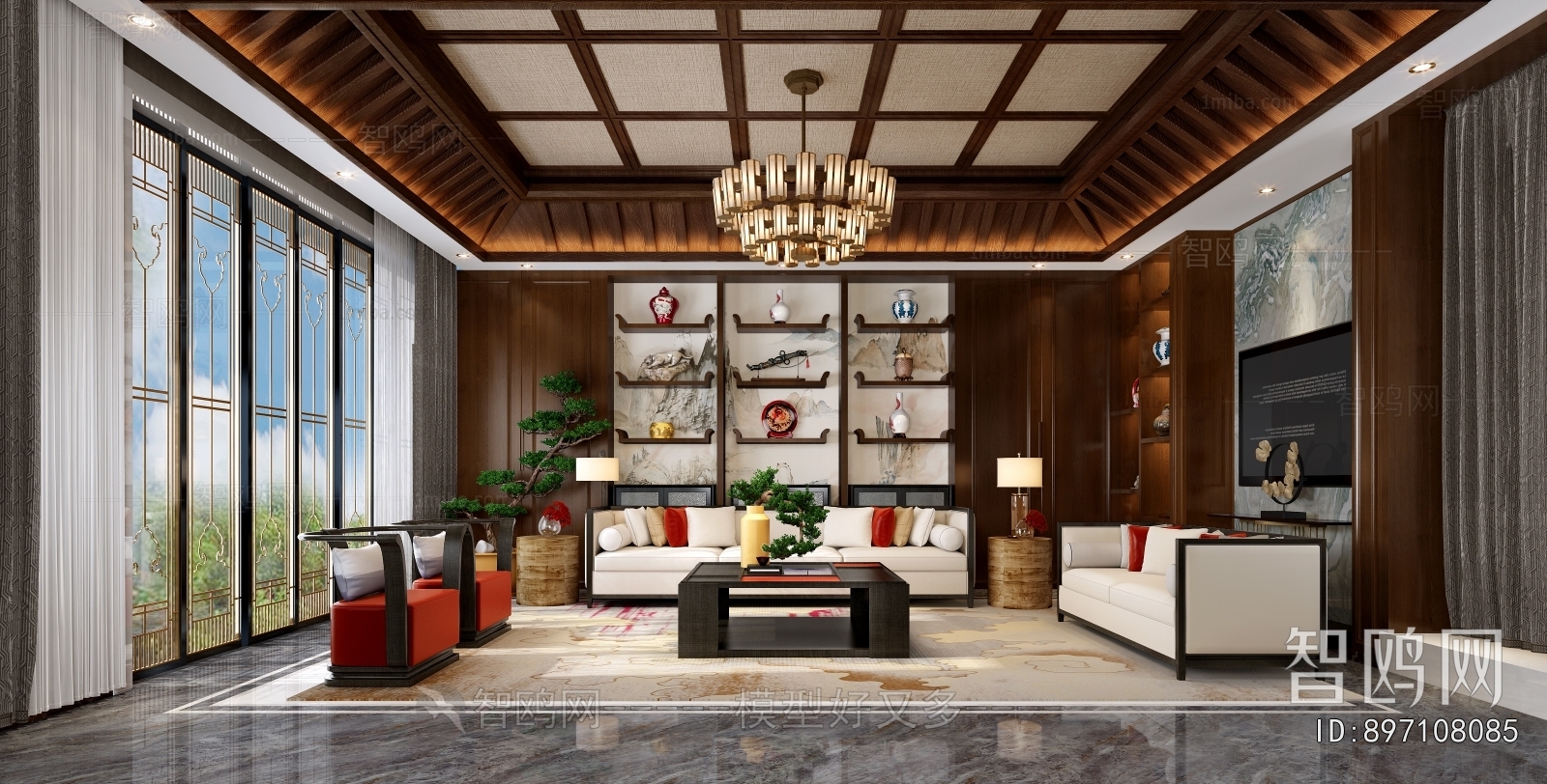 New Chinese Style A Living Room