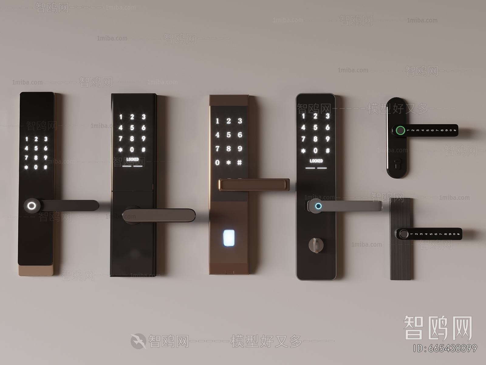 现代智能电子门锁组合