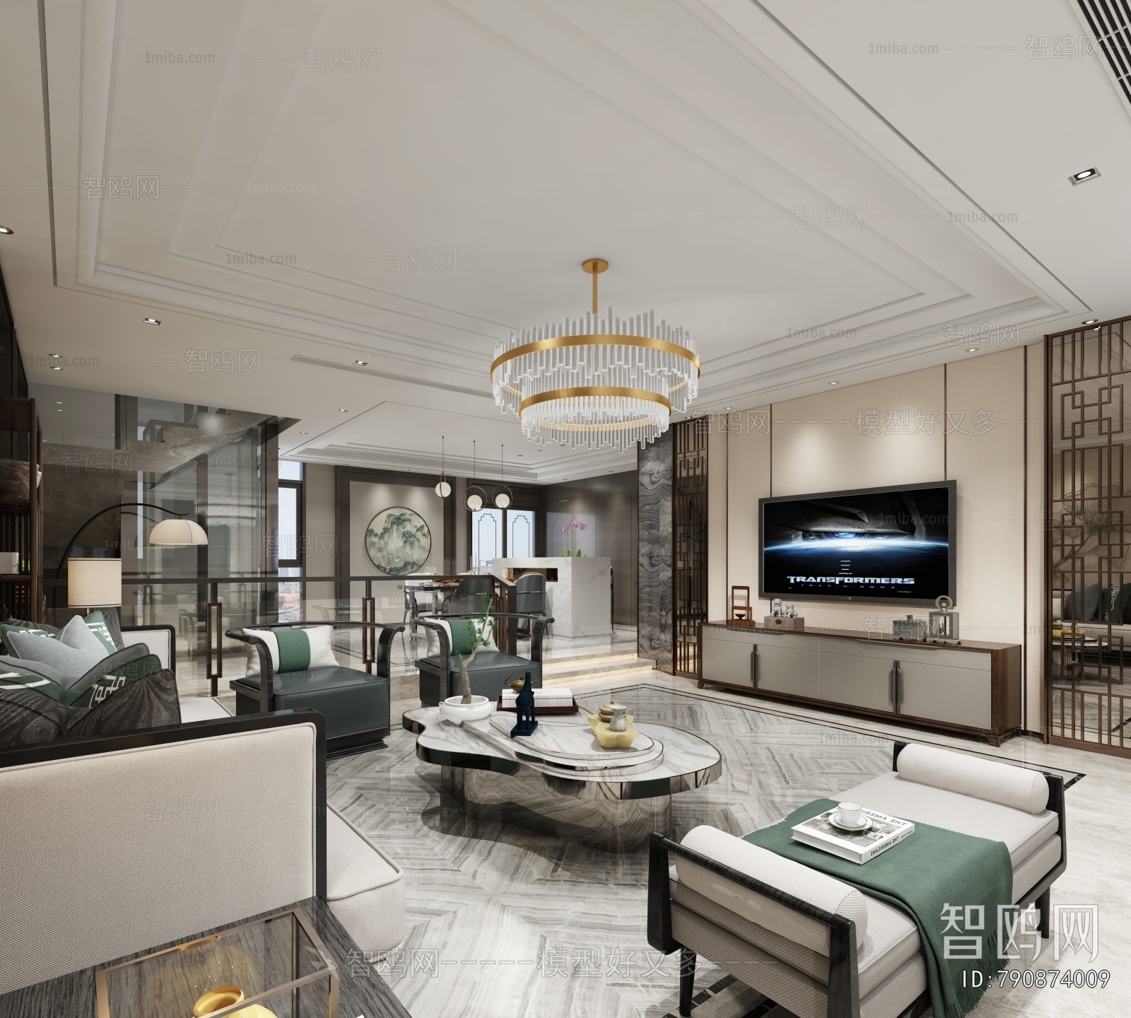 New Chinese Style A Living Room