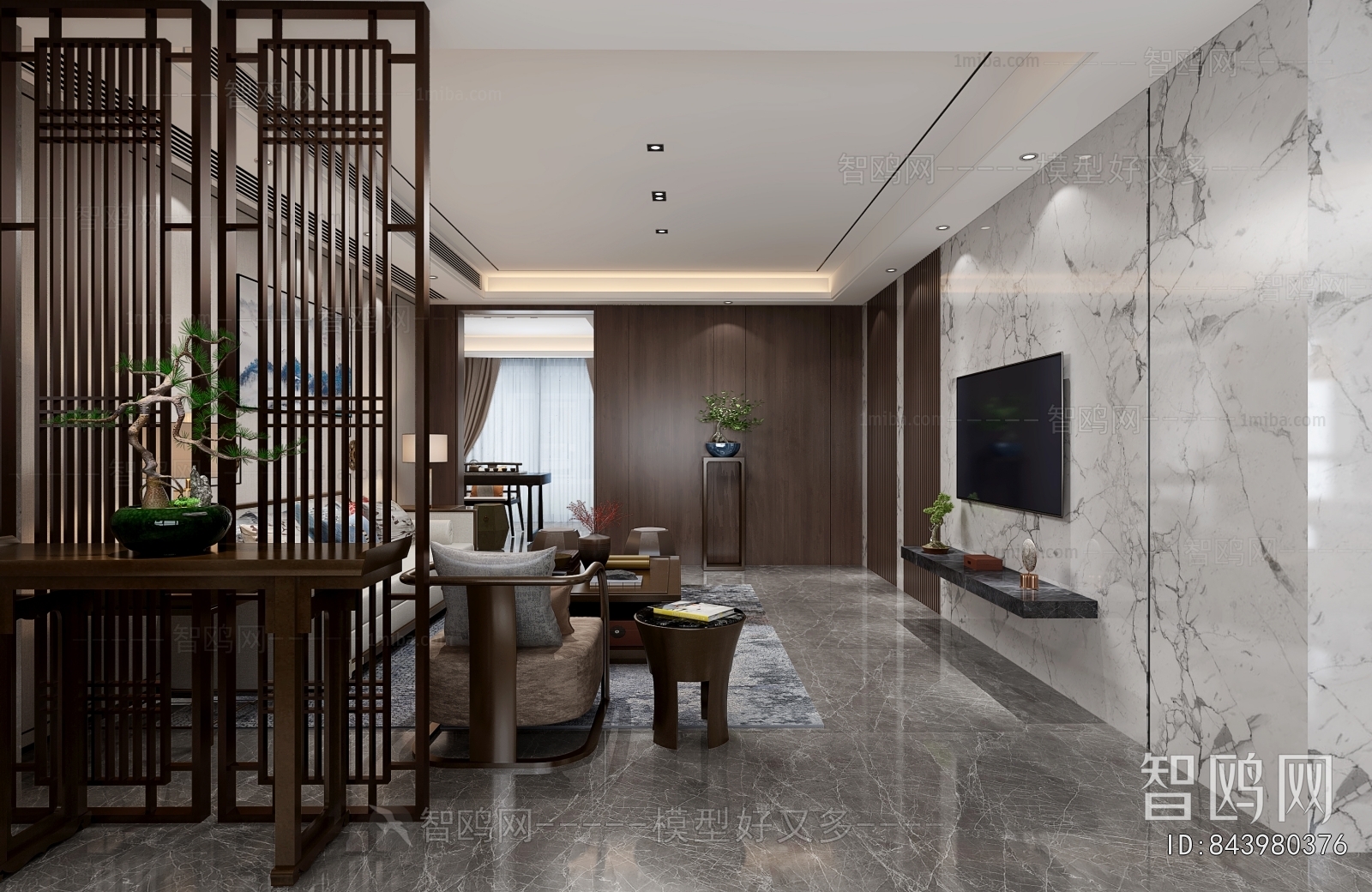 New Chinese Style A Living Room