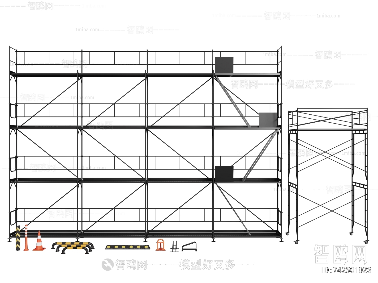 现代施工设备建筑脚手架组合