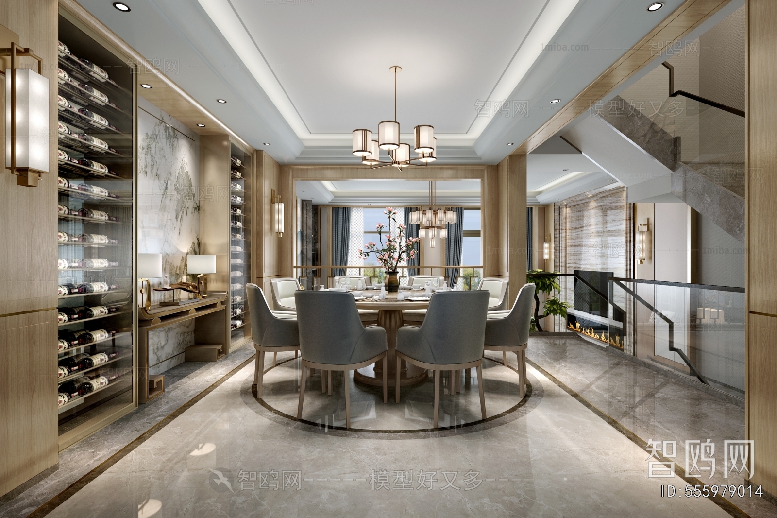 New Chinese Style Dining Room