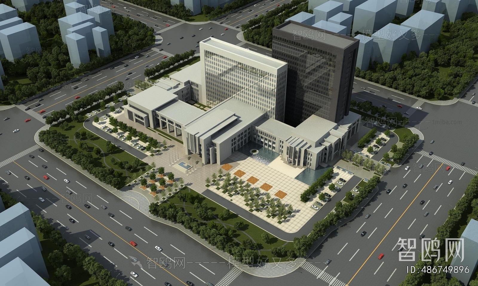 Modern Architectural Bird's-eye View Planning