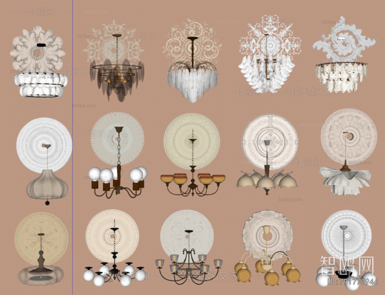 French Style Plaster Carved Top Plate