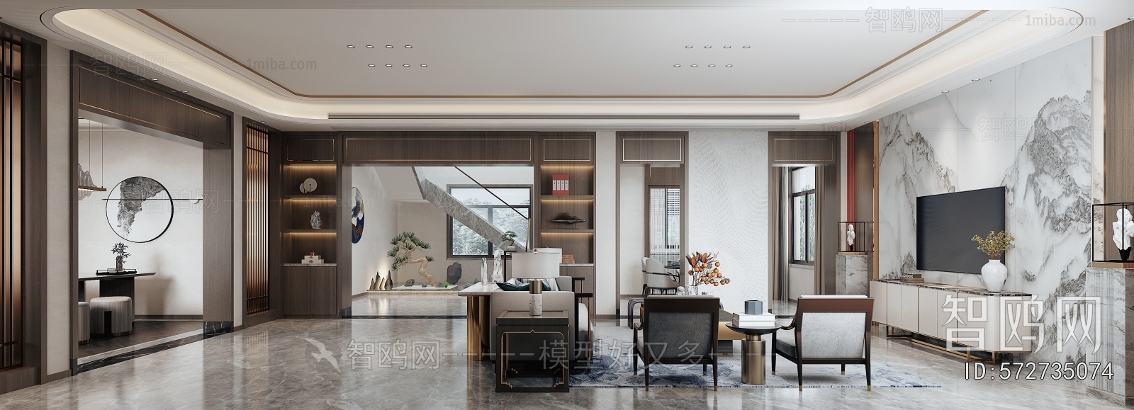 New Chinese Style A Living Room