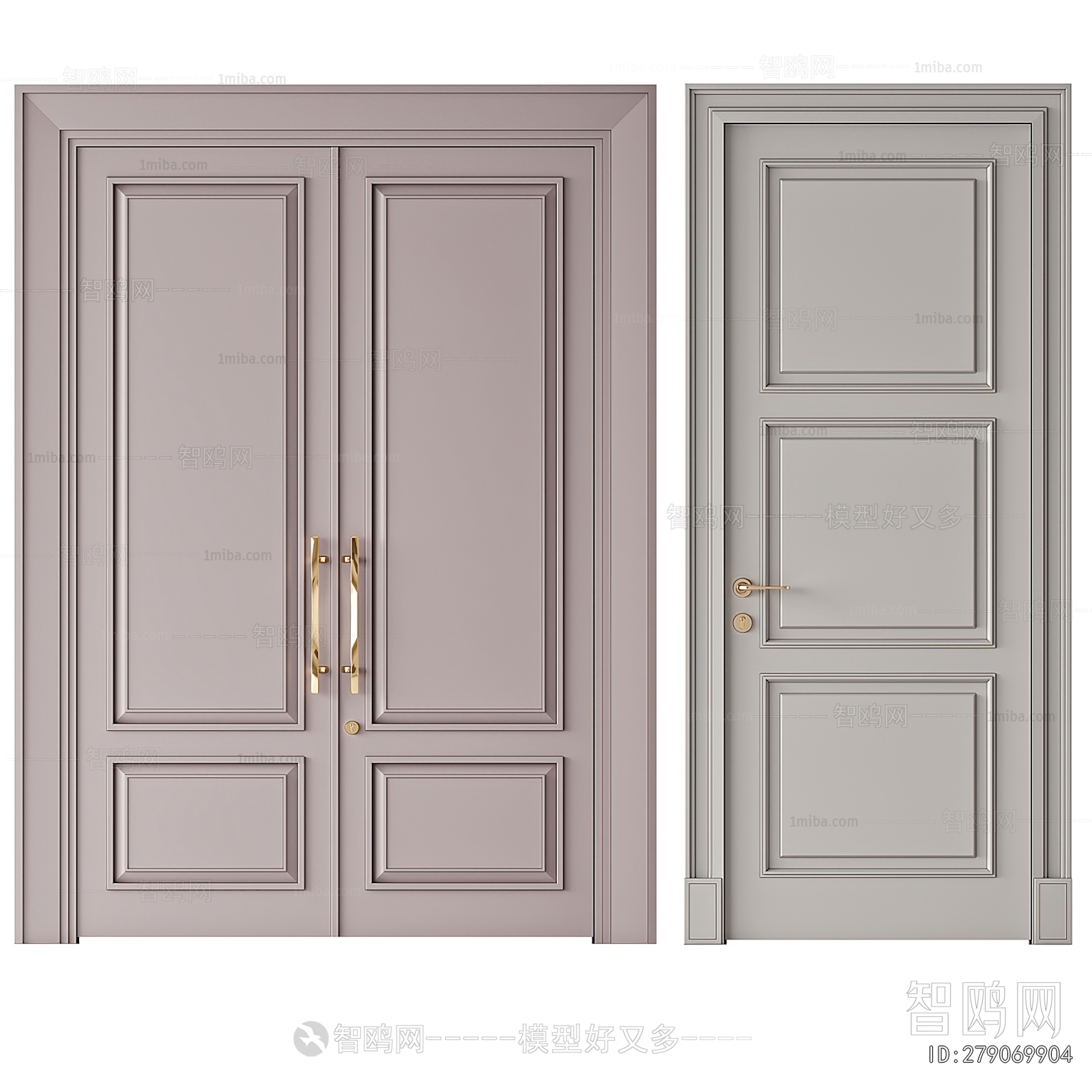 Simple European Style Double Door