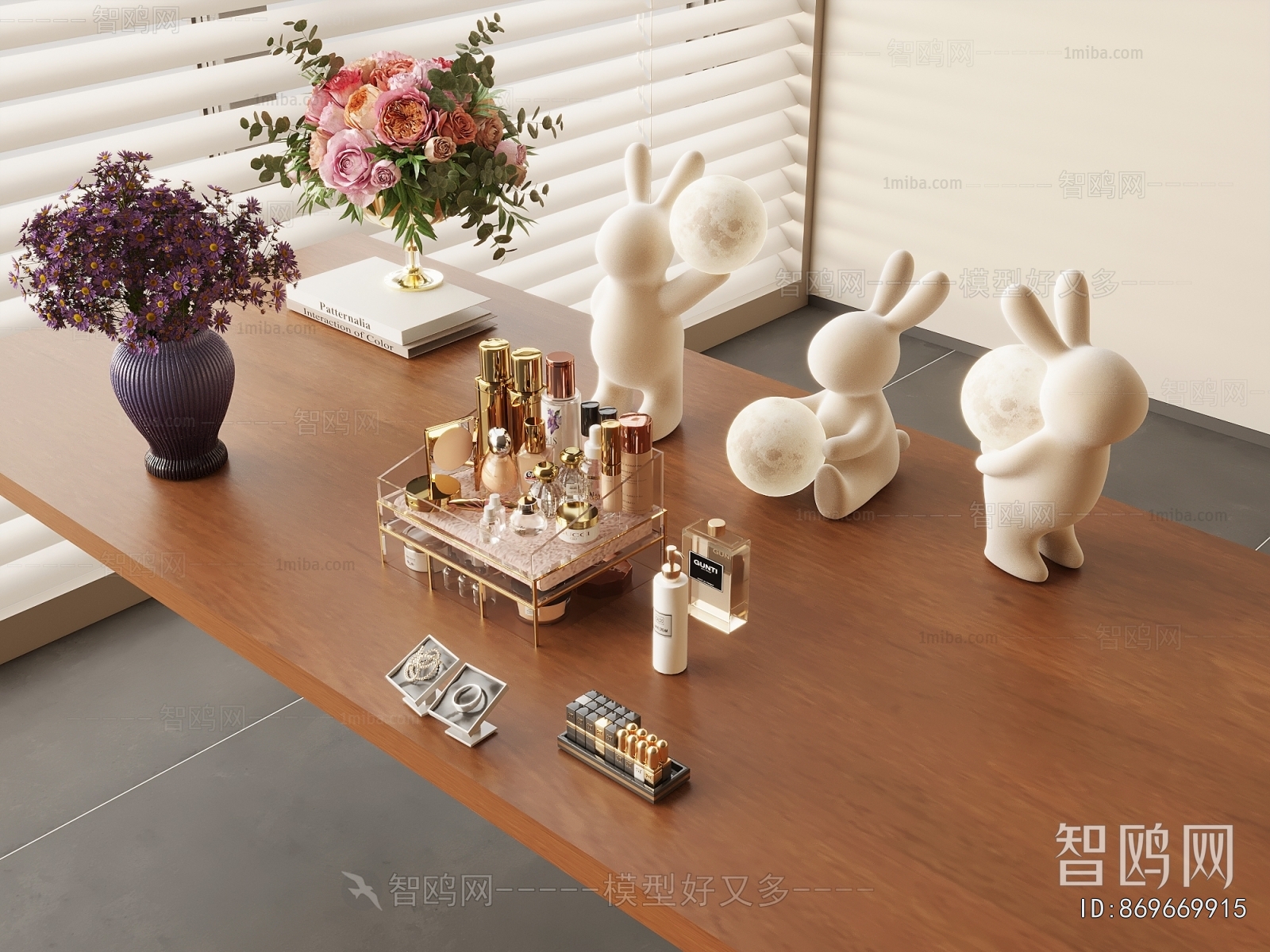 现代化妆品护肤品香水组合