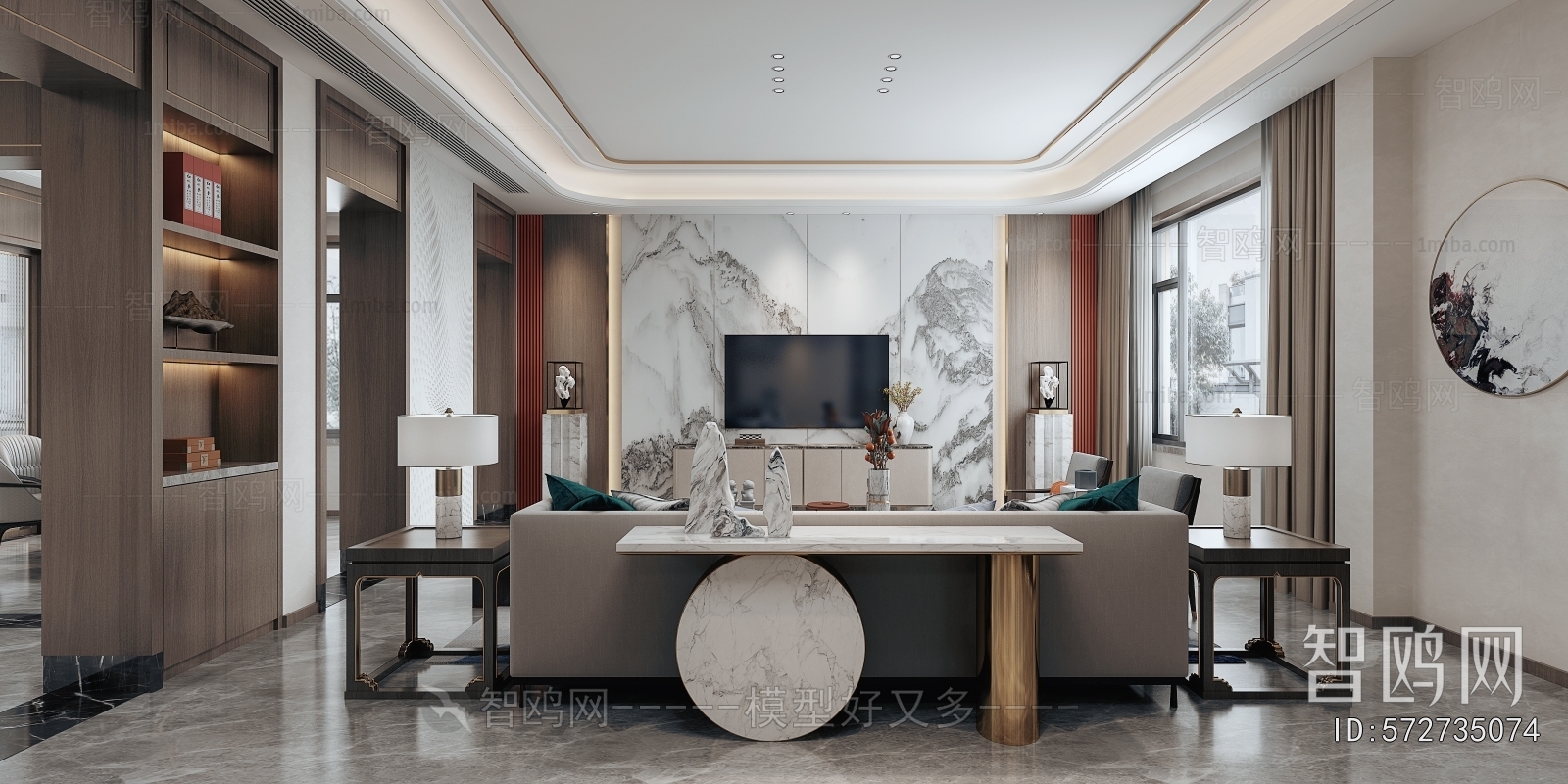 New Chinese Style A Living Room