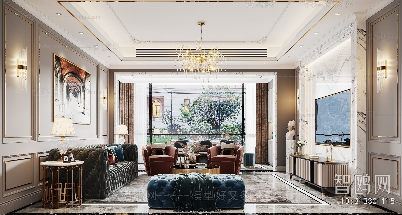 Simple European Style A Living Room