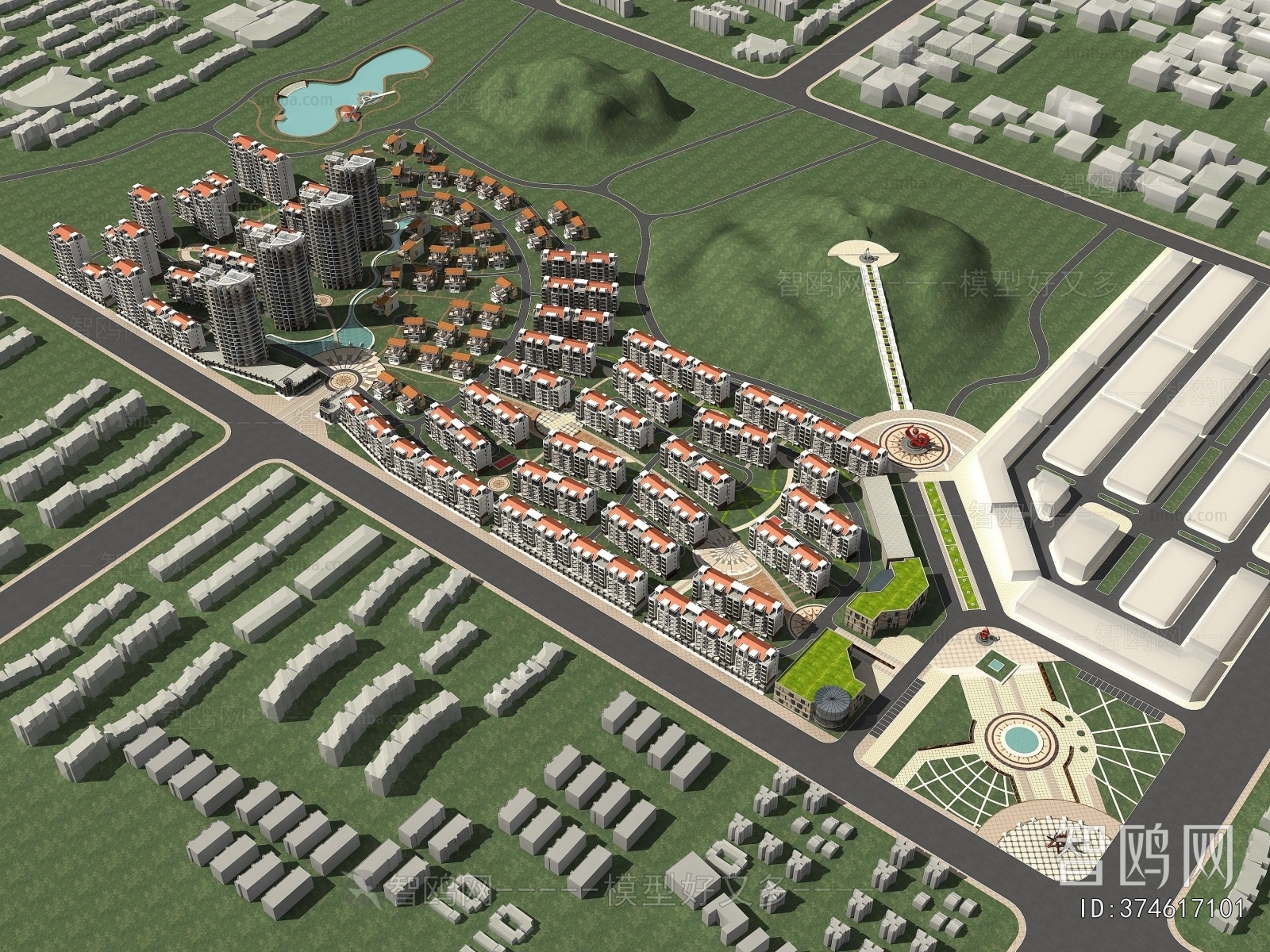 Modern Architectural Bird's-eye View Planning