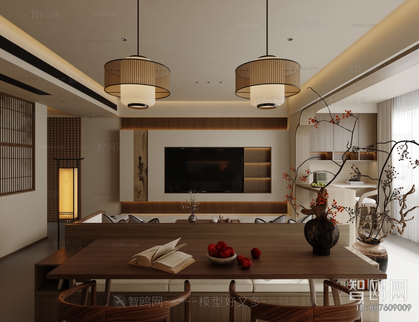 New Chinese Style A Living Room