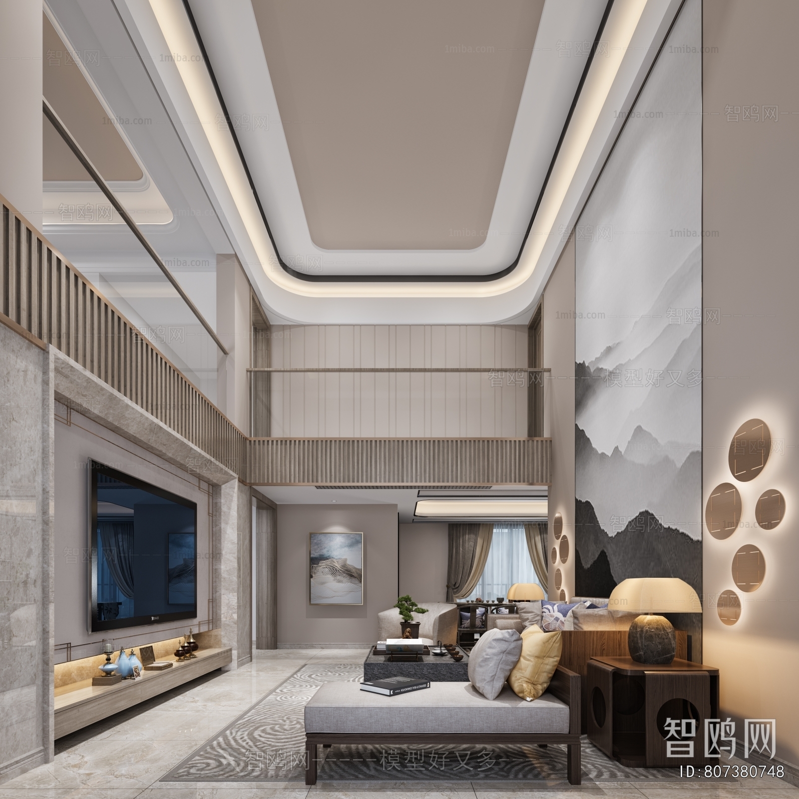 New Chinese Style A Living Room