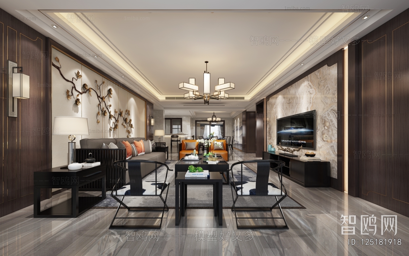 New Chinese Style A Living Room