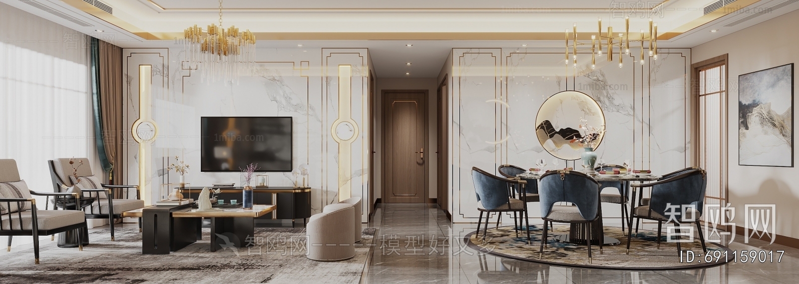 New Chinese Style A Living Room