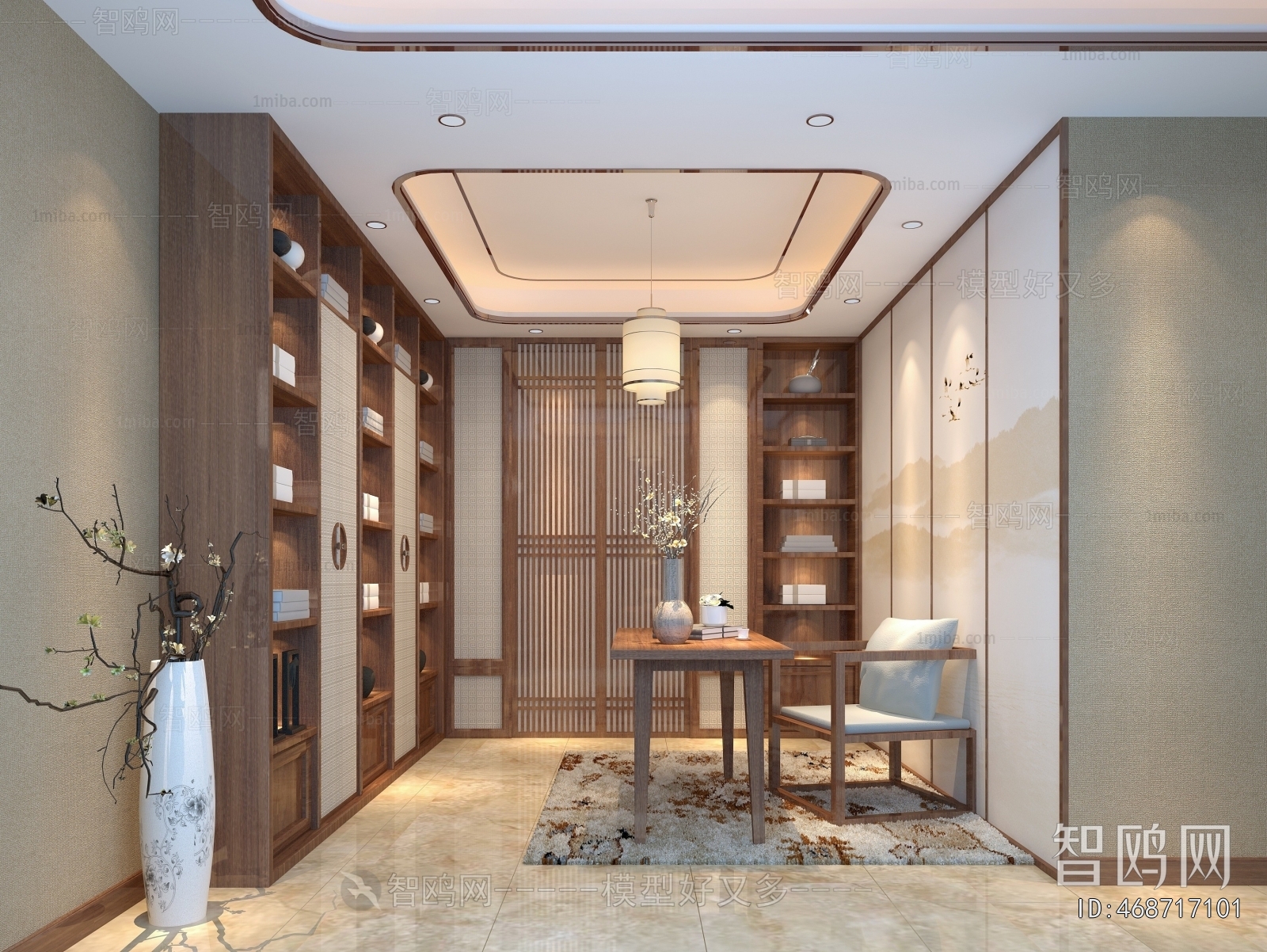 New Chinese Style Study Space