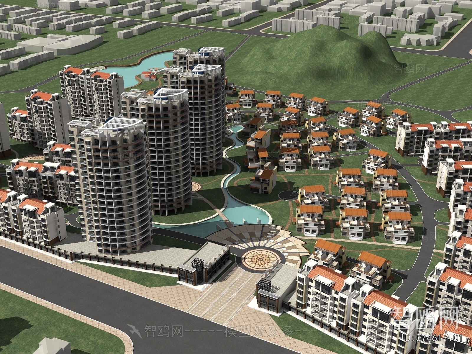 Modern Architectural Bird's-eye View Planning