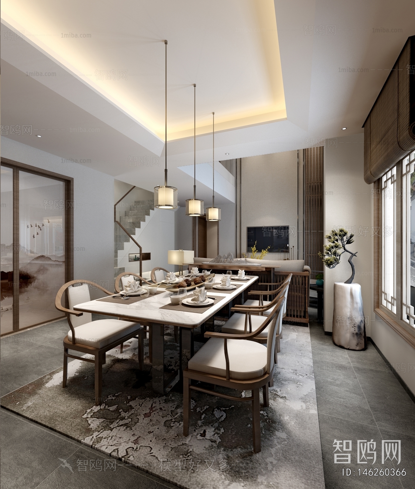 New Chinese Style Dining Room