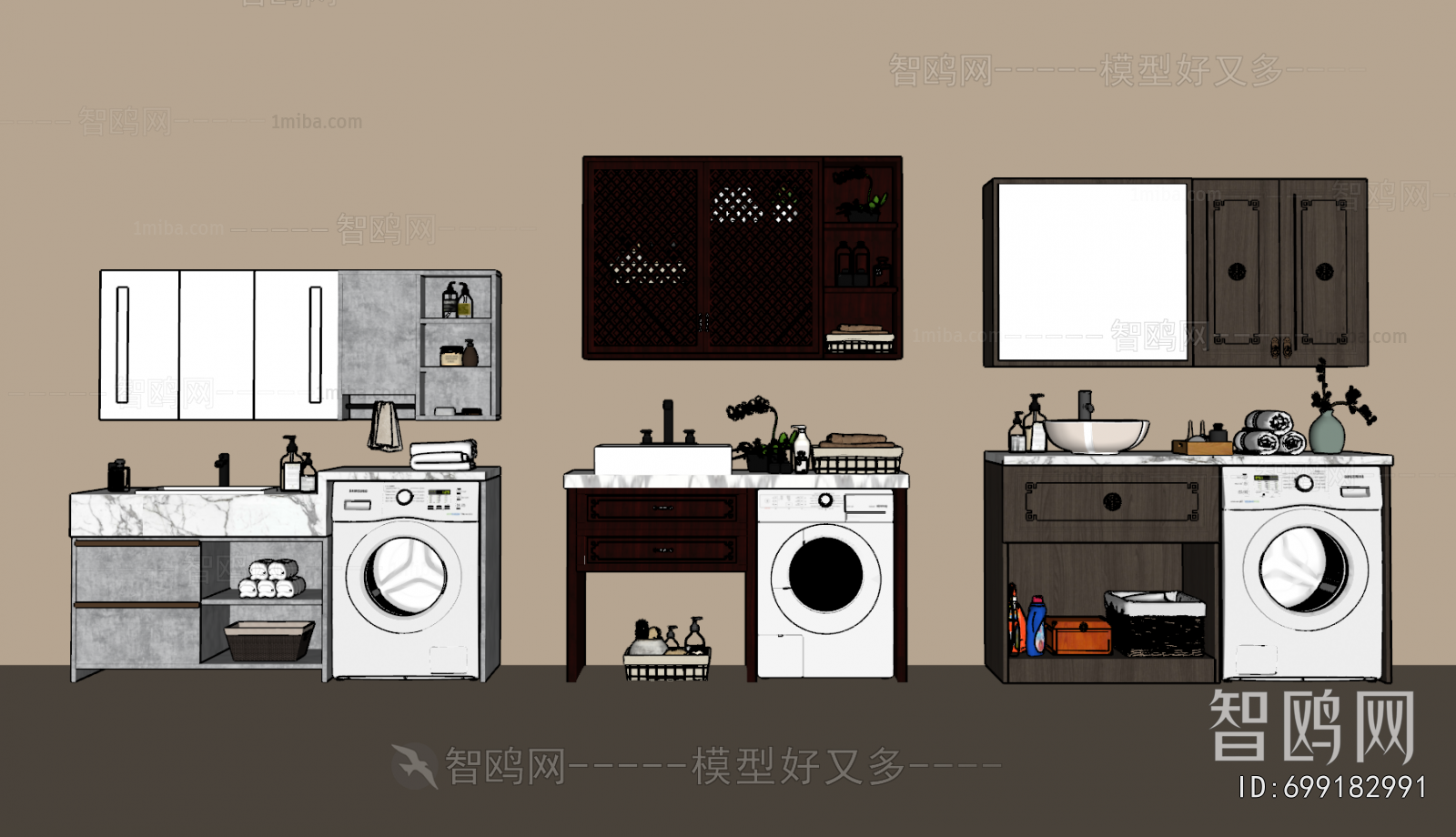 New Chinese Style Laundry Cabinet