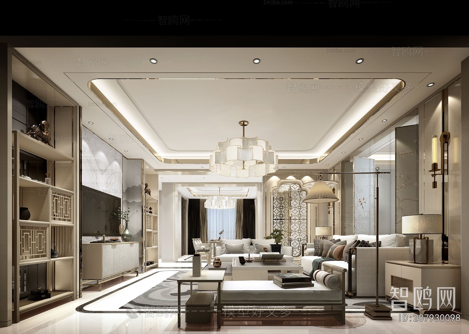 New Chinese Style A Living Room