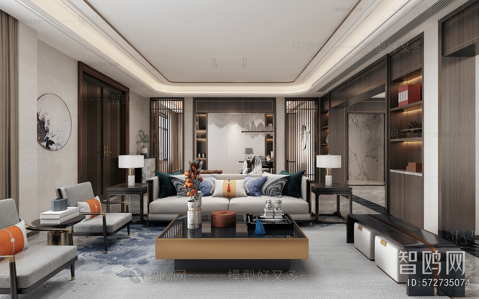 New Chinese Style A Living Room