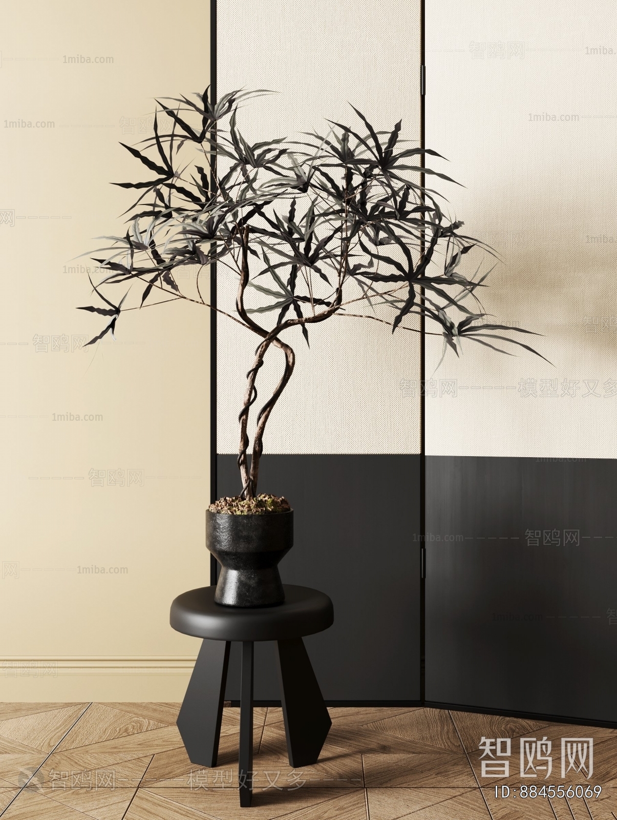 Modern Potted Green Plant