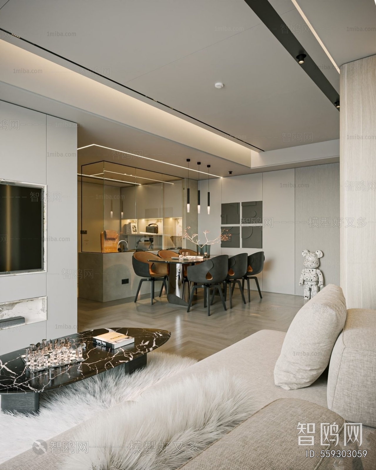 New Chinese Style A Living Room