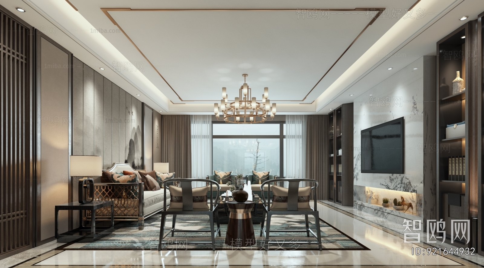 New Chinese Style A Living Room