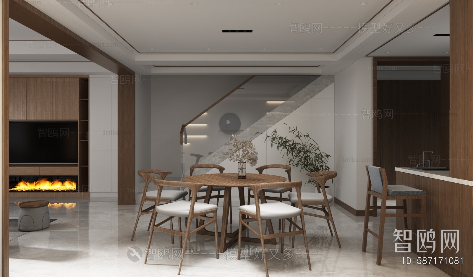 New Chinese Style A Living Room