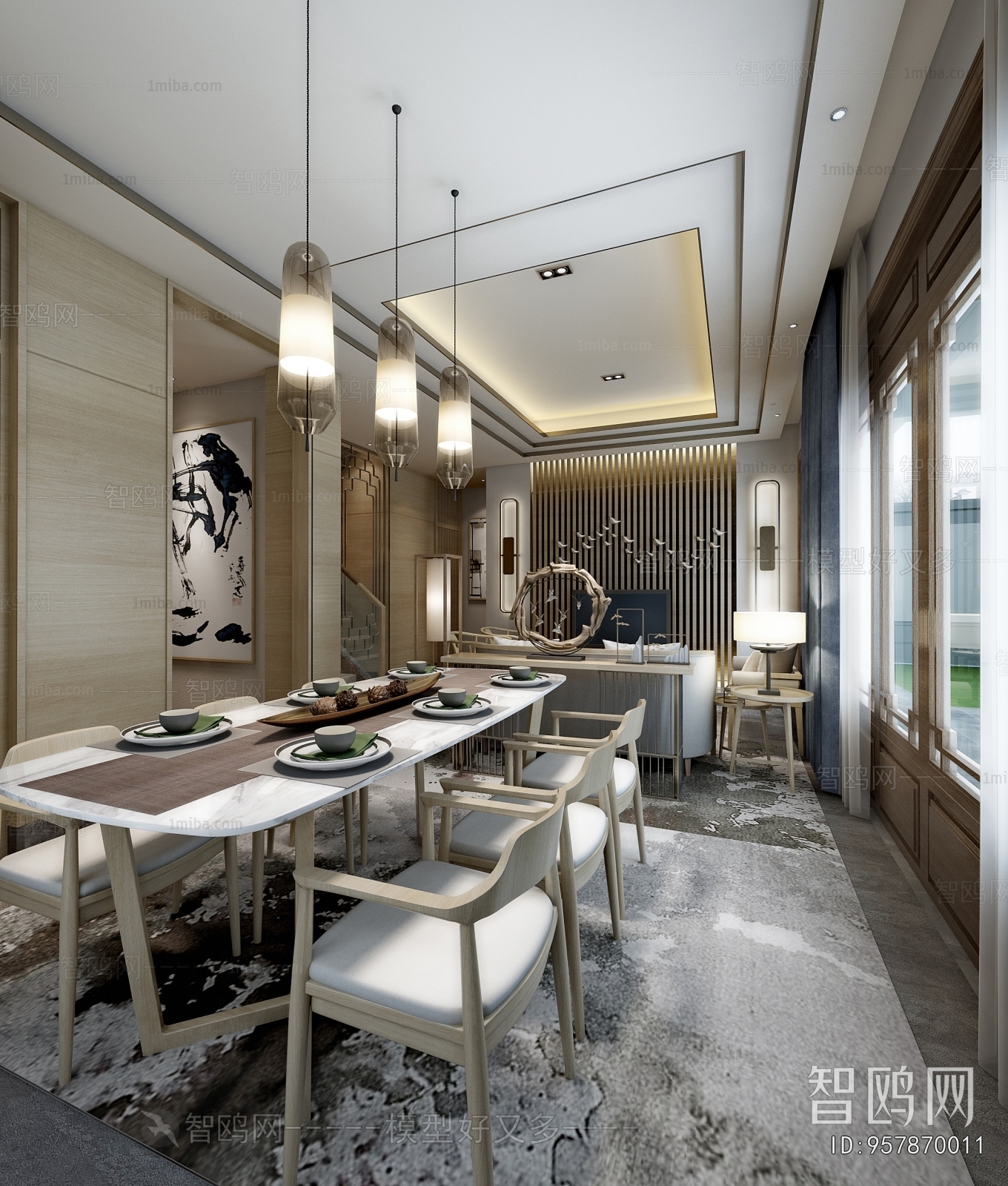 New Chinese Style Dining Room