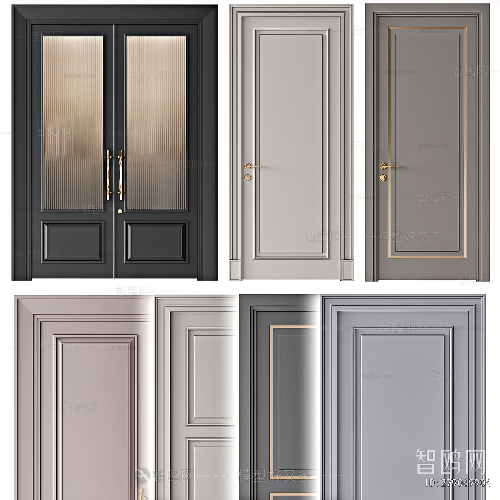 Simple European Style Double Door