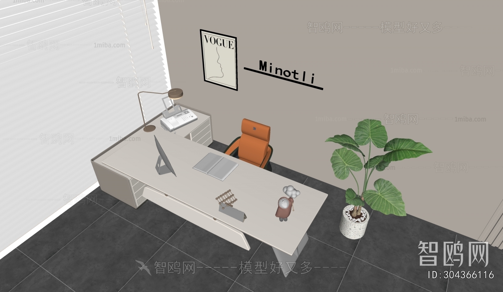 现代经理办公桌椅组合