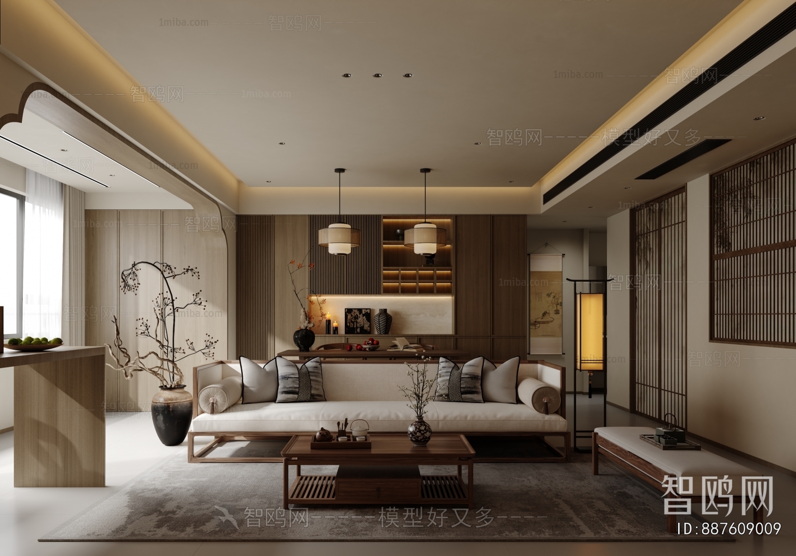 New Chinese Style A Living Room