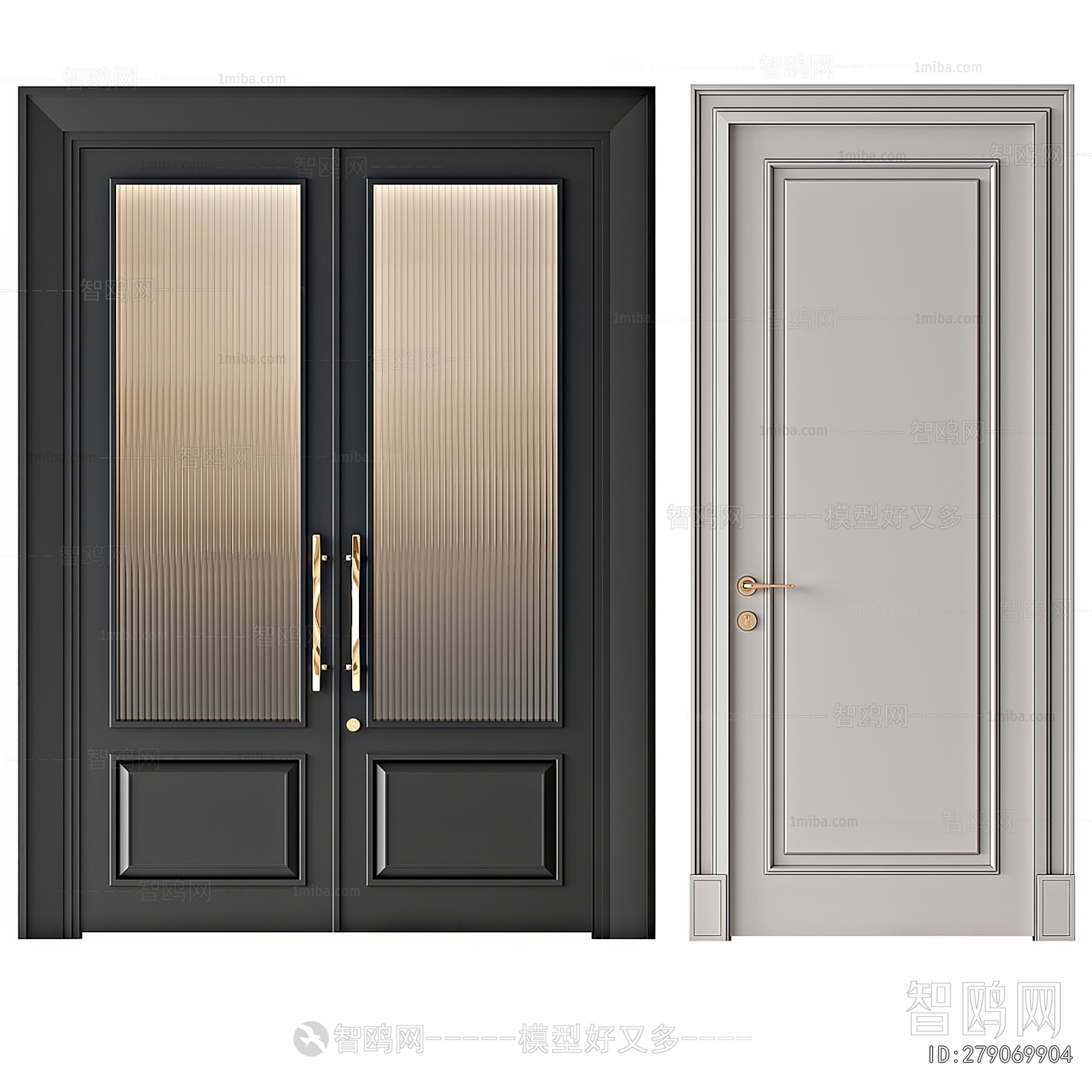 Simple European Style Double Door
