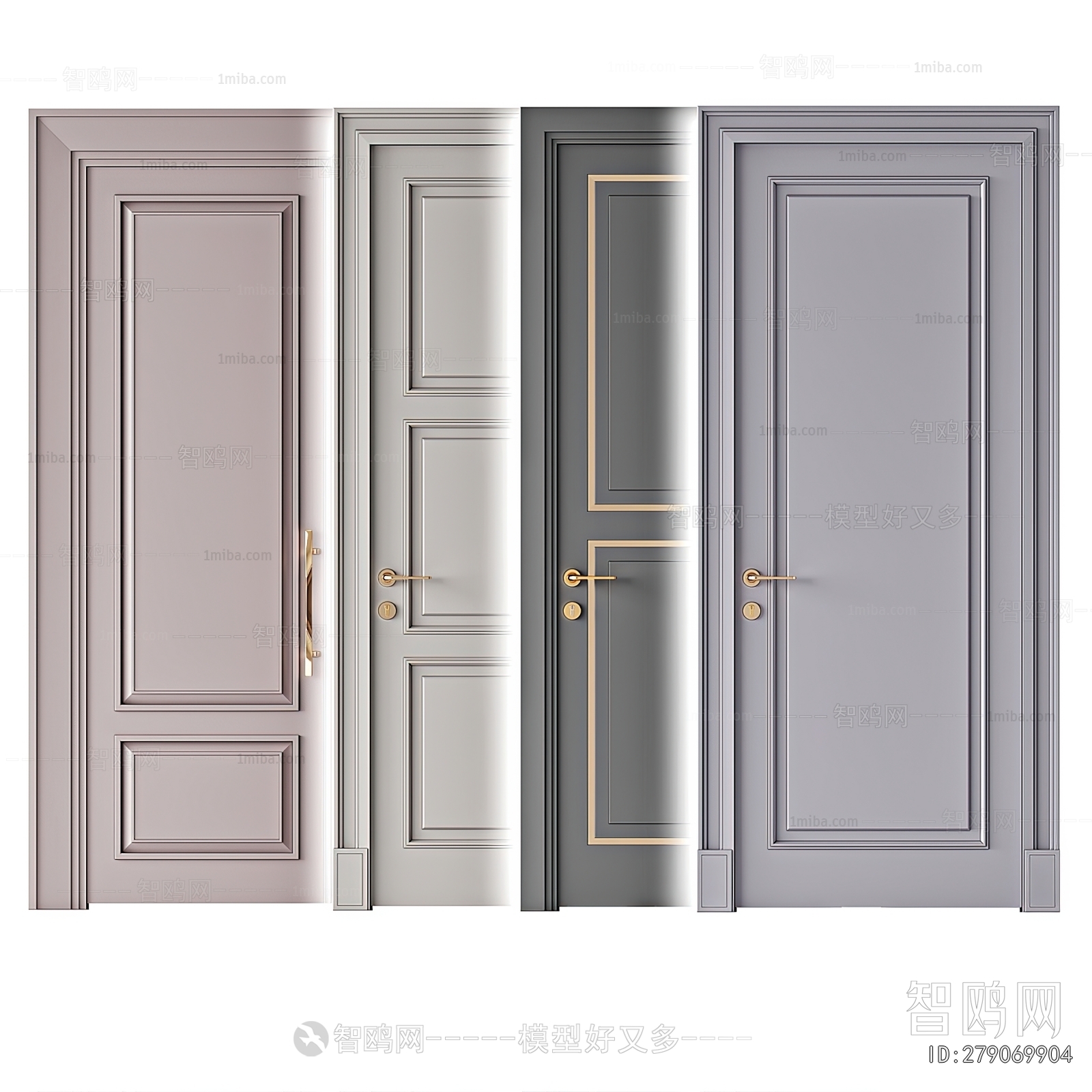 Simple European Style Double Door