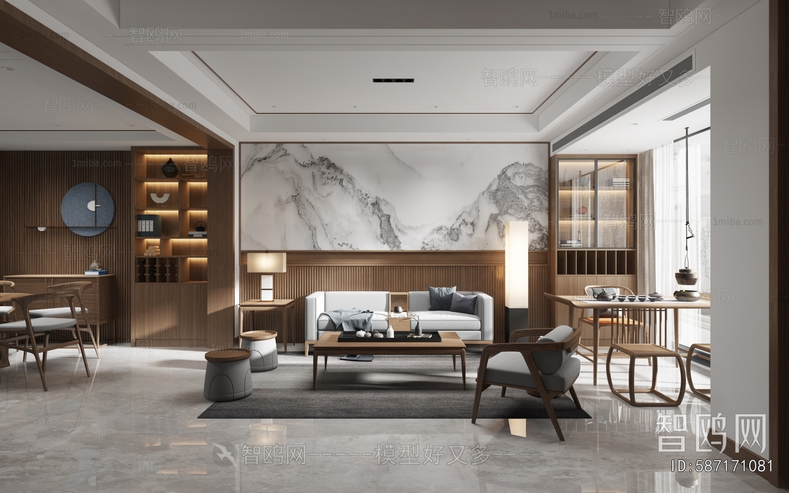 New Chinese Style A Living Room