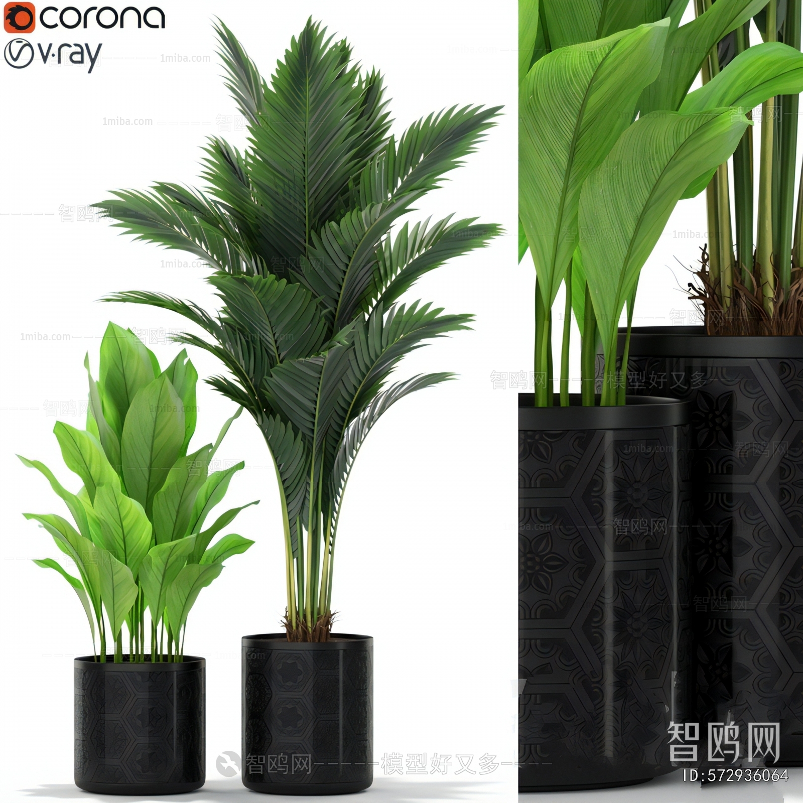 Modern Ground Green Plant Potted Plants