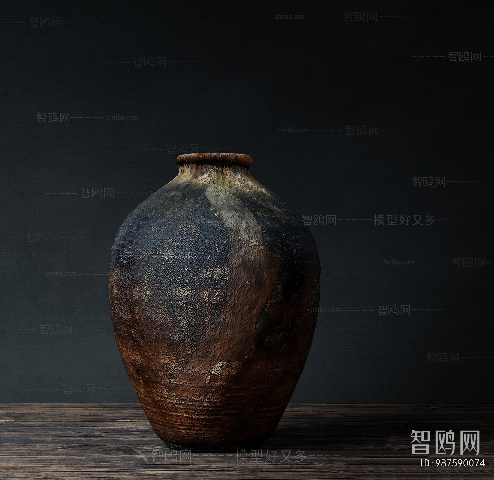 Wabi-sabi Style Clay Pot