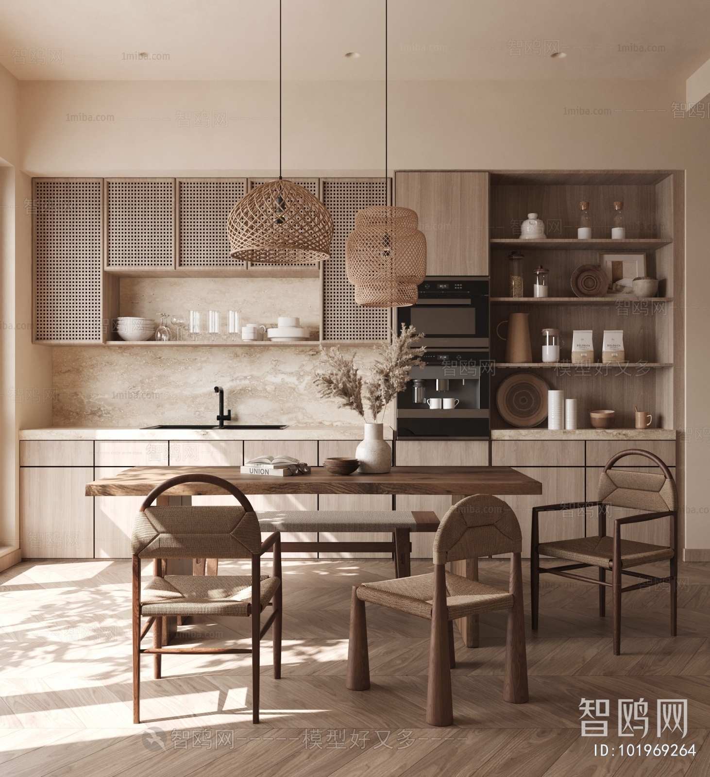 Wabi-sabi Style Dining Room