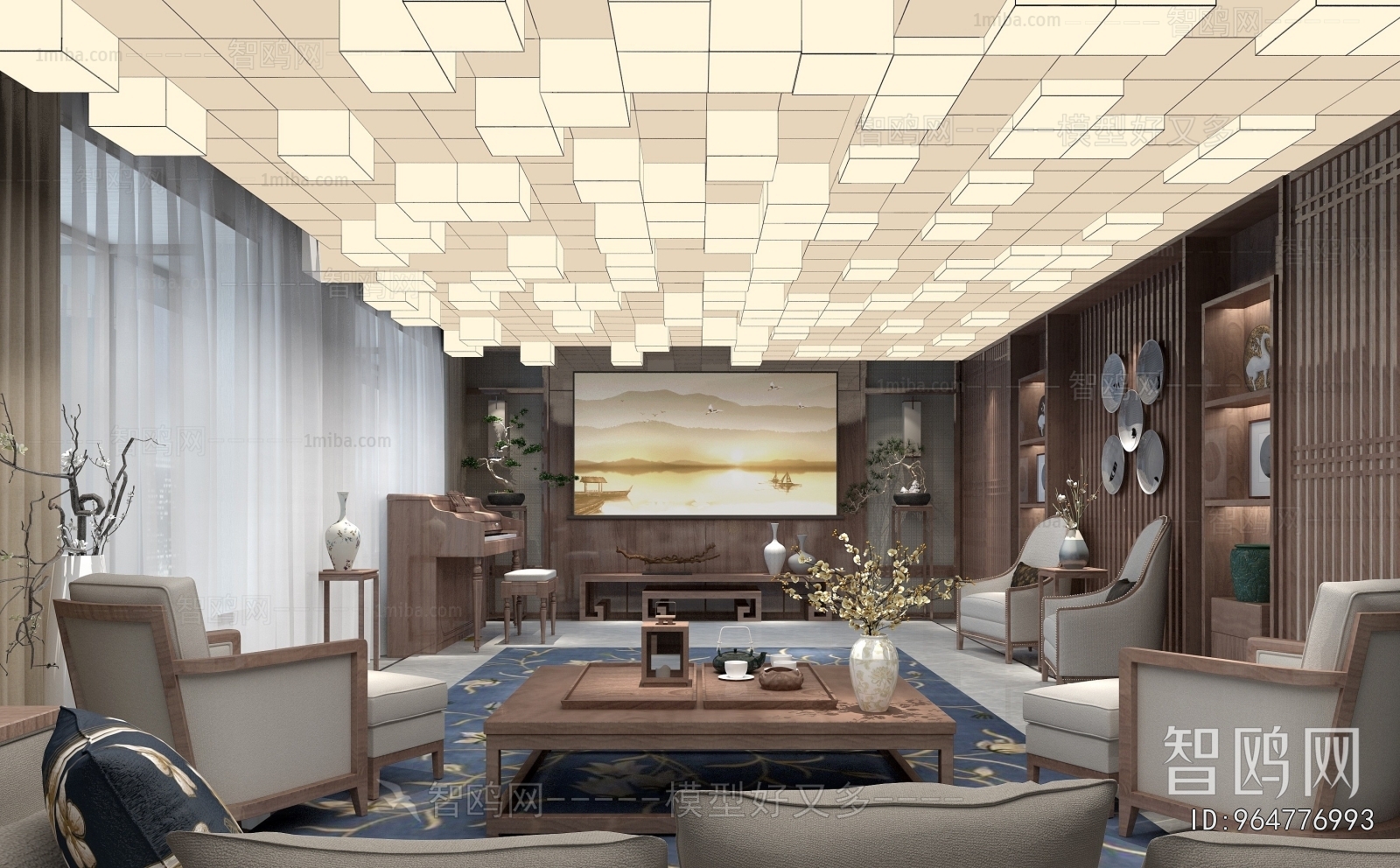 New Chinese Style A Living Room