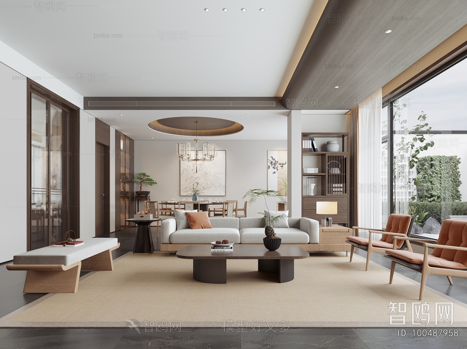 New Chinese Style A Living Room