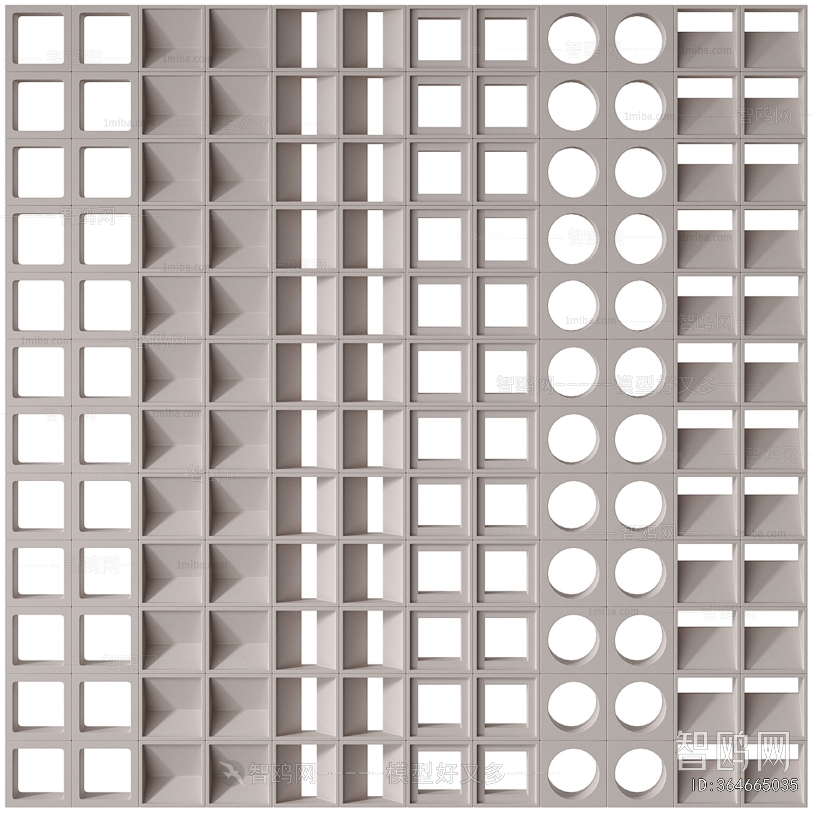 Wabi-sabi Style Cement Brick Screen Partition