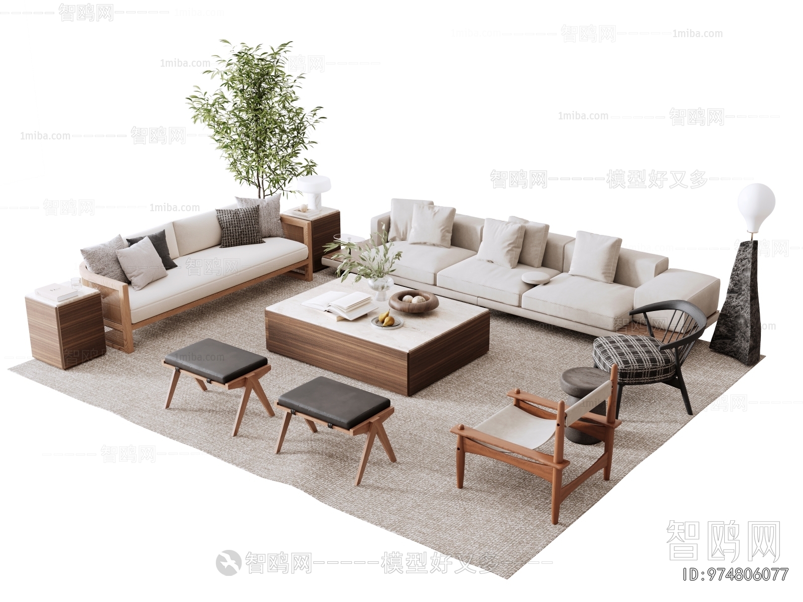 New Chinese Style Sofa Combination