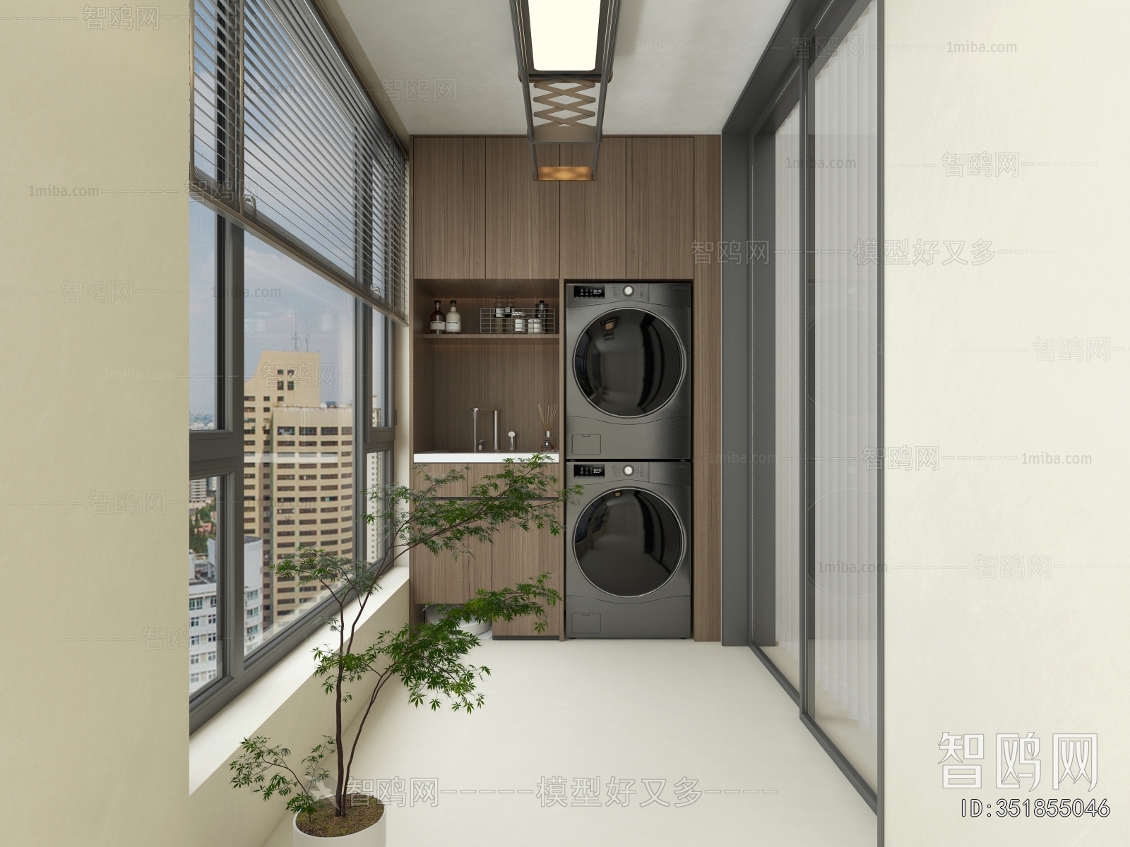 Modern Balcony Laundry Room