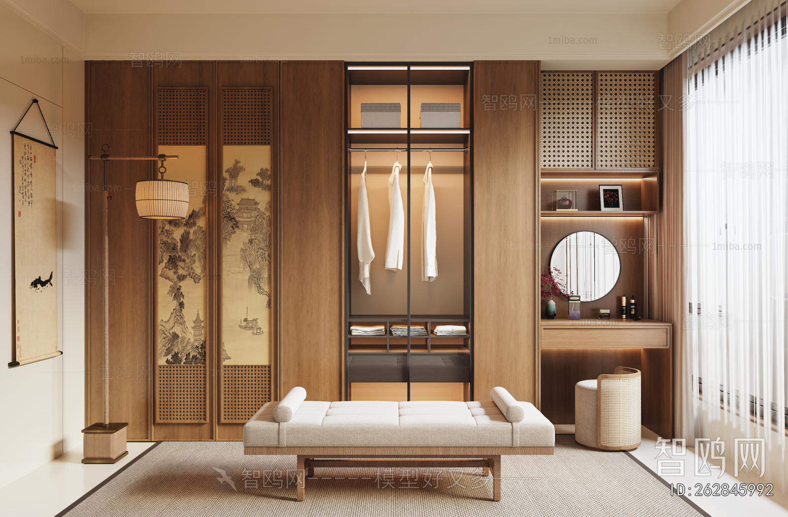 New Chinese Style Clothes Storage Area