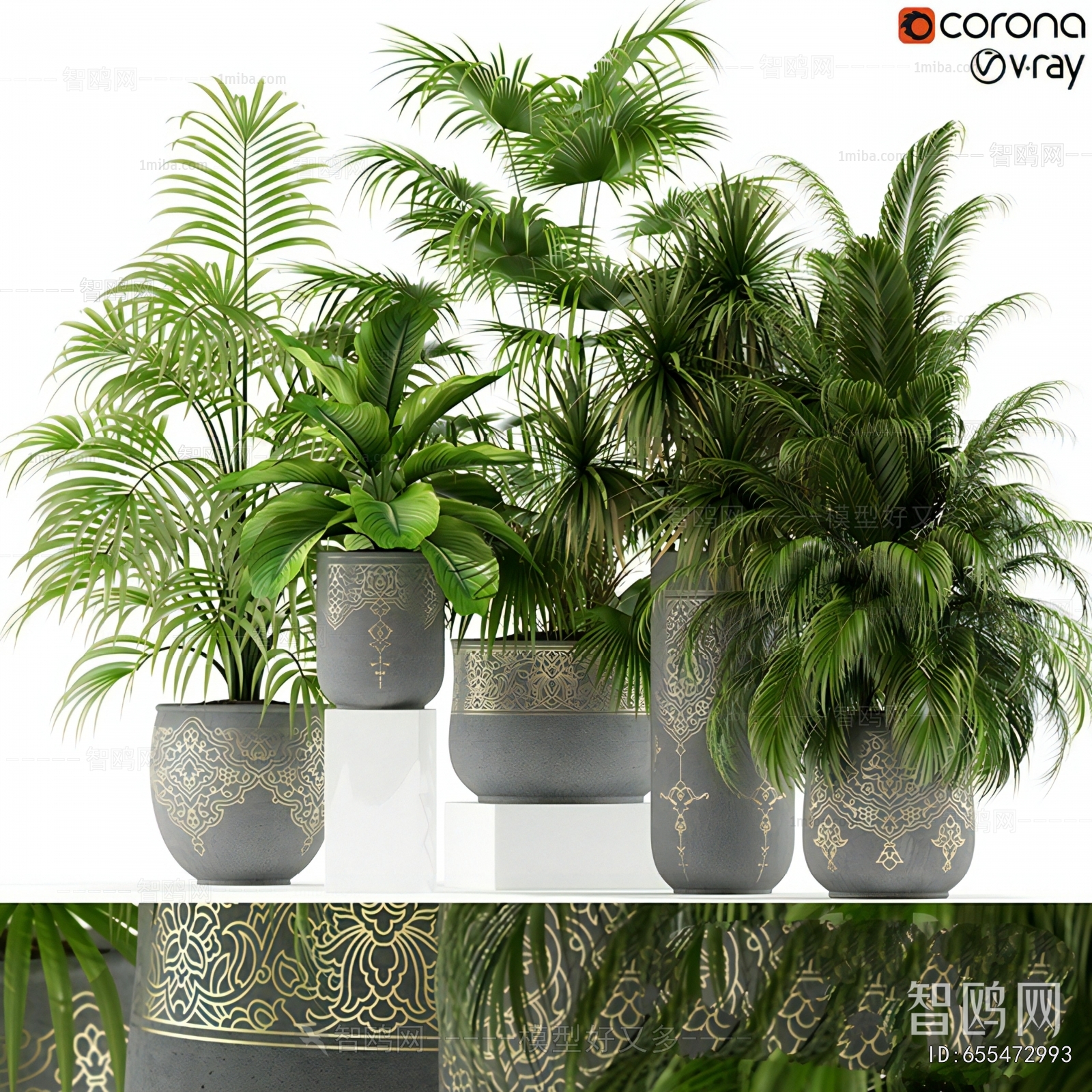 Modern Ground Green Plant Potted Plants