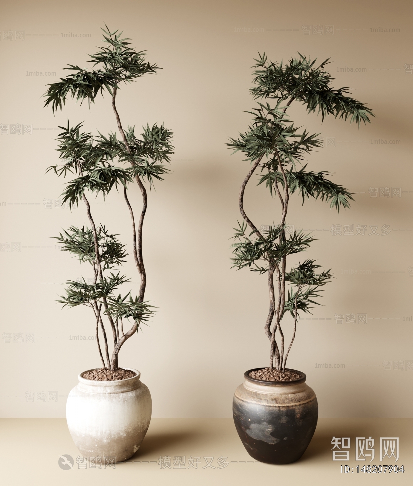 Modern Ground Green Plant Potted Plants