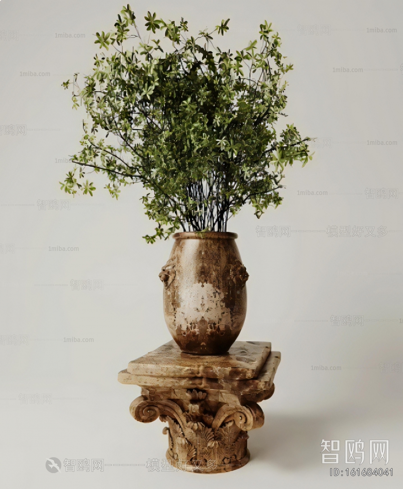 Wabi-sabi Style Potted Green Plant