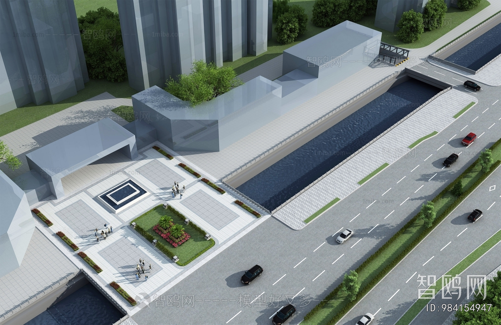 Modern Architectural Bird's-eye View Planning