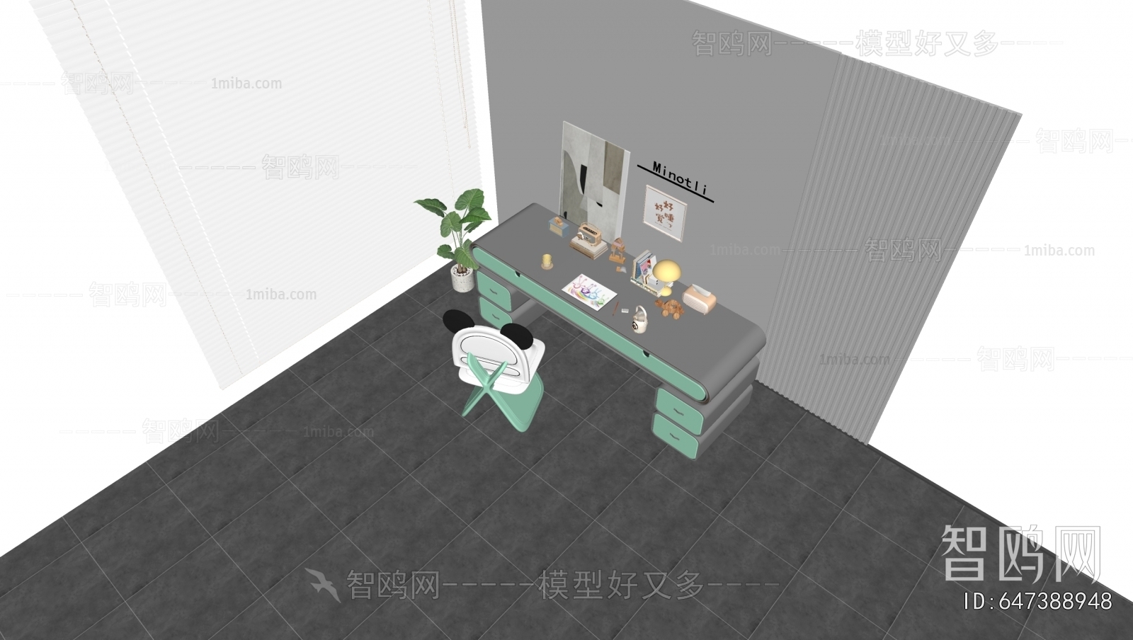 Nordic Style Computer Desk And Chair