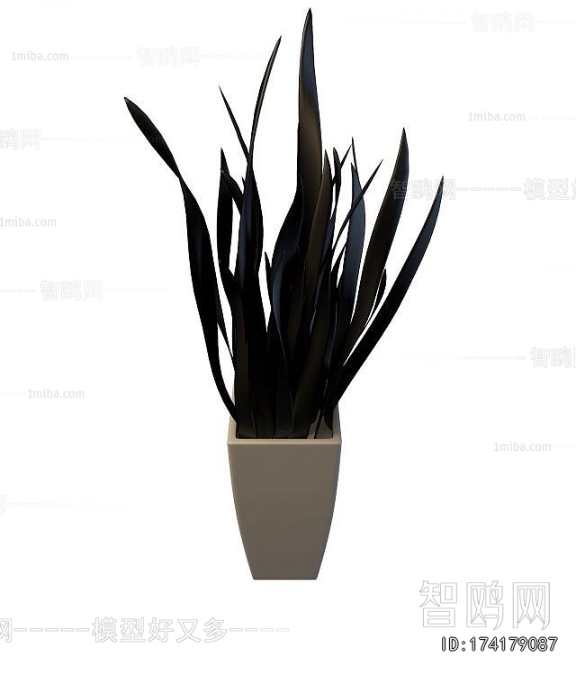 Modern Potted Green Plant